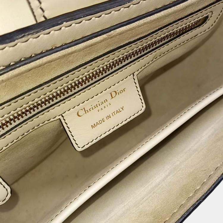 Pre Owned Dior White Leather Defense Saddle Bag