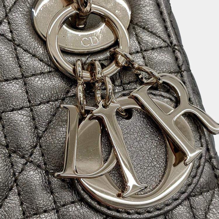 Pre Owned Dior Metallic Leather Lady Mini Bag 