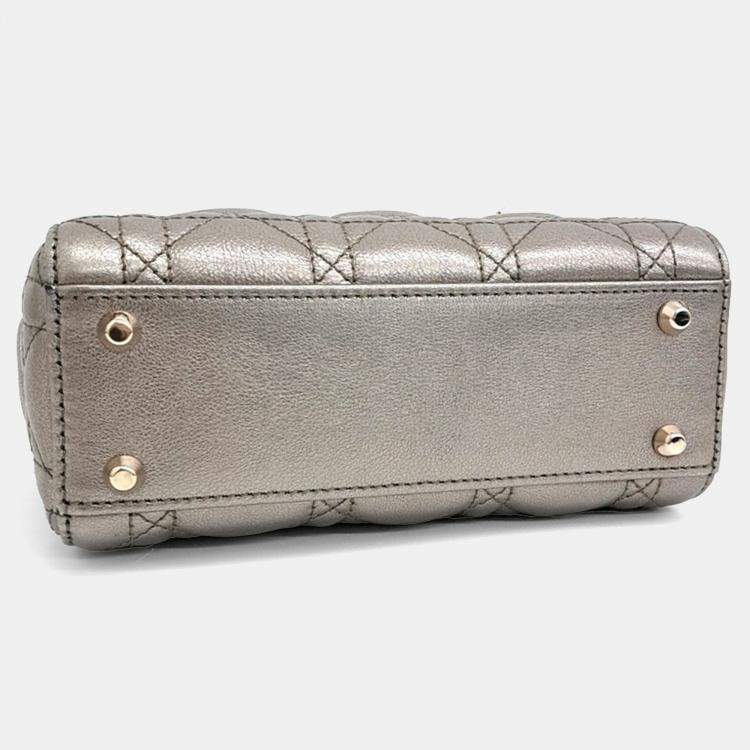 Pre Owned Dior Metallic Leather Lady Mini Bag 