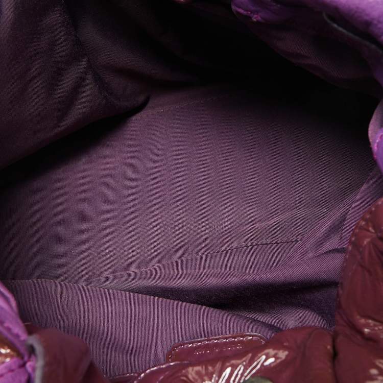Pre Owned Dior Purple Cannage Patent Leather Le Trente Hobo