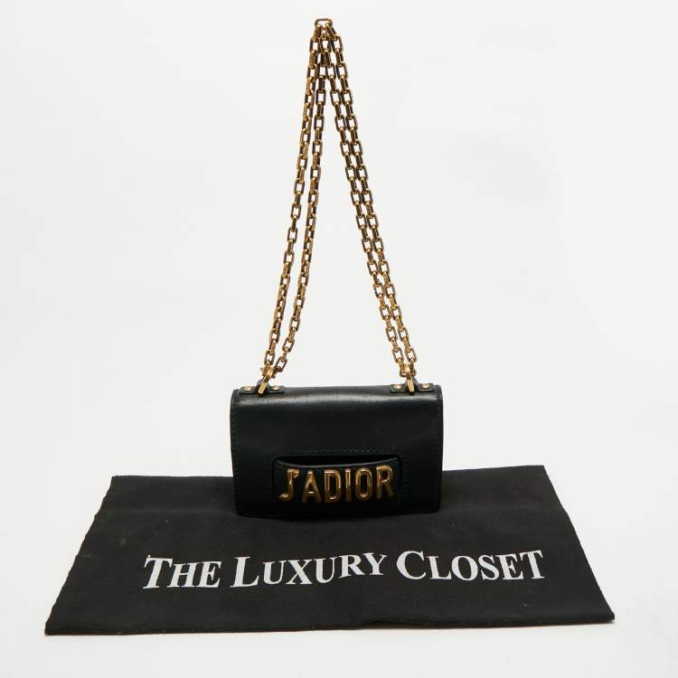 Pre Owned Dior Black Leather Mini J'Adior Chain Flap Bag