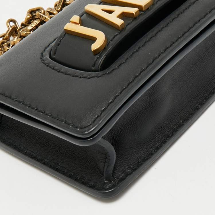 Pre Owned Dior Black Leather Mini J'Adior Chain Flap Bag