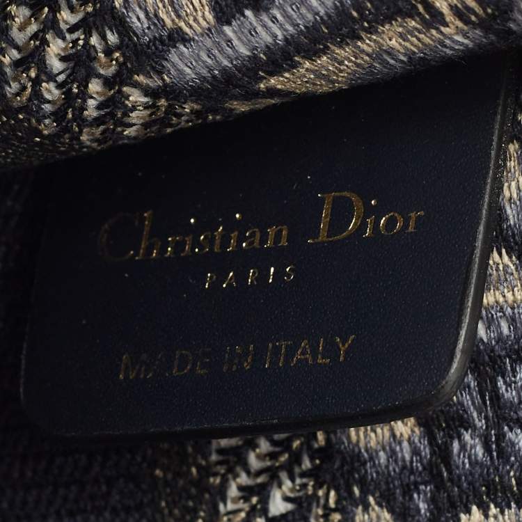 Pre Owned Dior Navy Blue Oblique Canvas Mini Book Tote