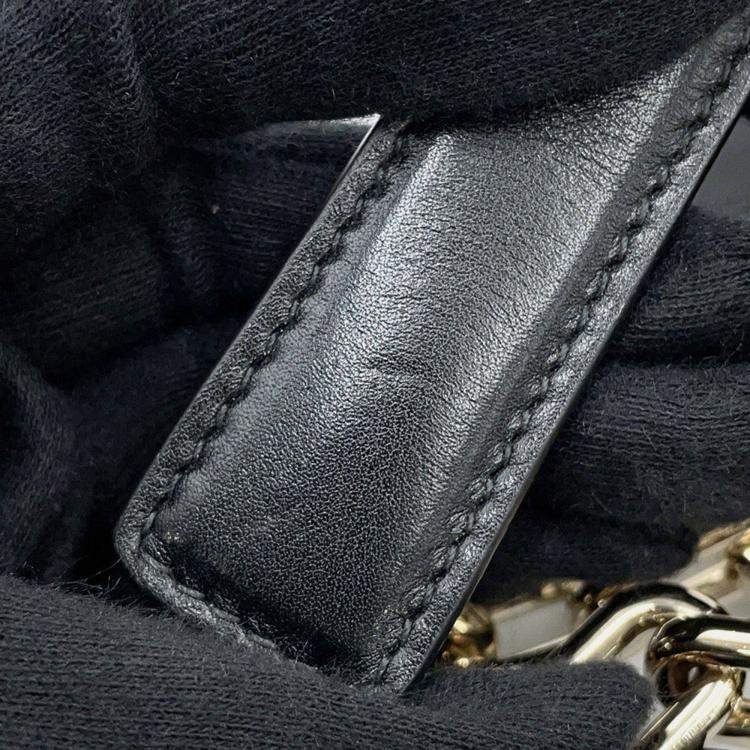 Pre Owned Dior Essential Small Black Leather Tote Bag