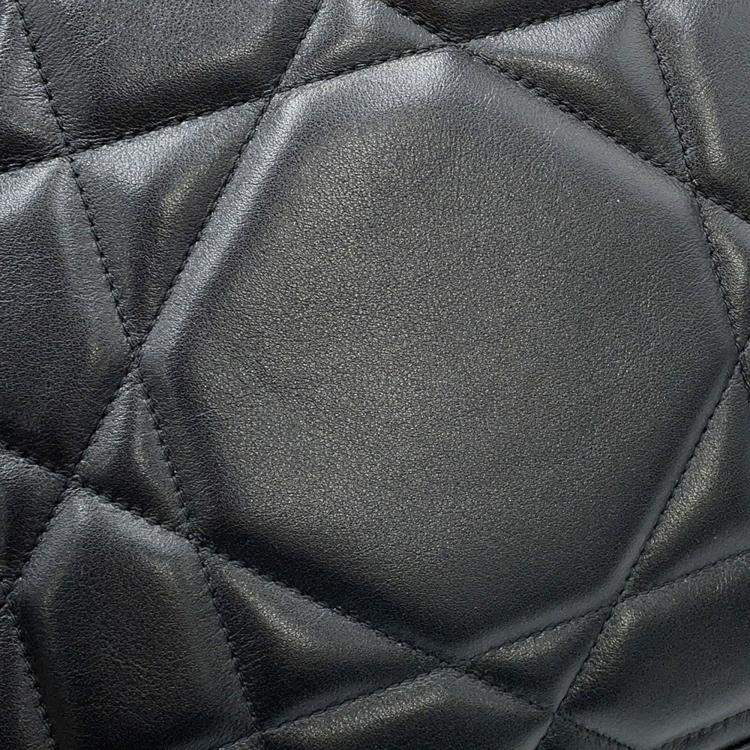 Pre Owned Dior Essential Small Black Leather Tote Bag