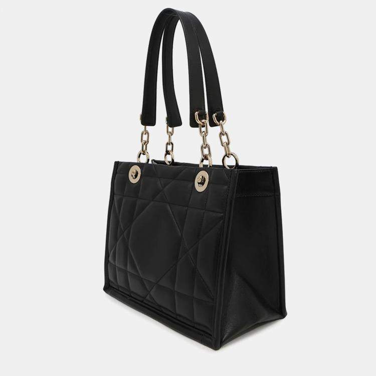 Pre Owned Dior Essential Small Black Leather Tote Bag