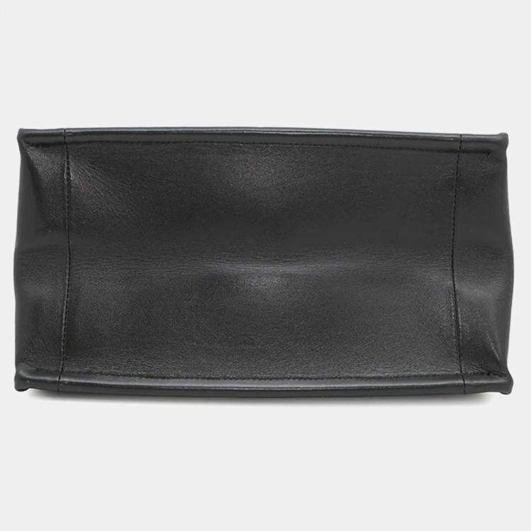 Pre Owned Dior Essential Small Black Leather Tote Bag