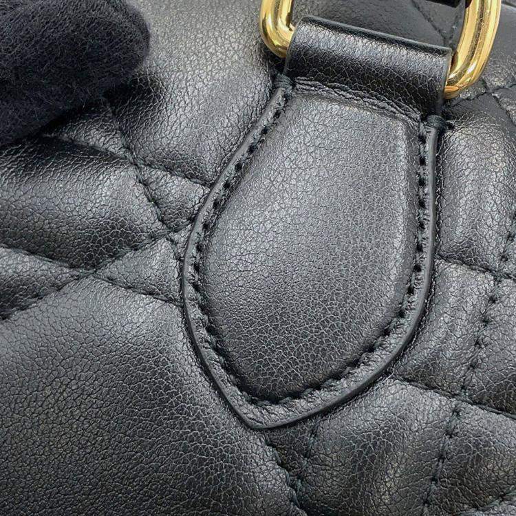 Pre Owned Dior Groove 20 Small Black Calf Leather Shoulder Bag