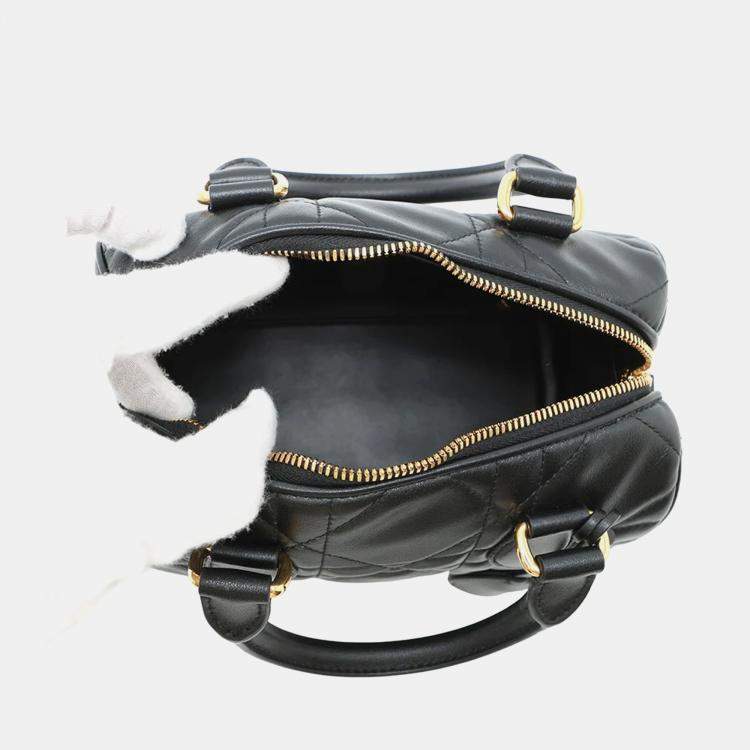 Pre Owned Dior Groove 20 Small Black Calf Leather Shoulder Bag