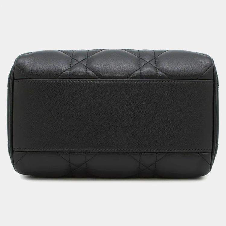Pre Owned Dior Groove 20 Small Black Calf Leather Shoulder Bag