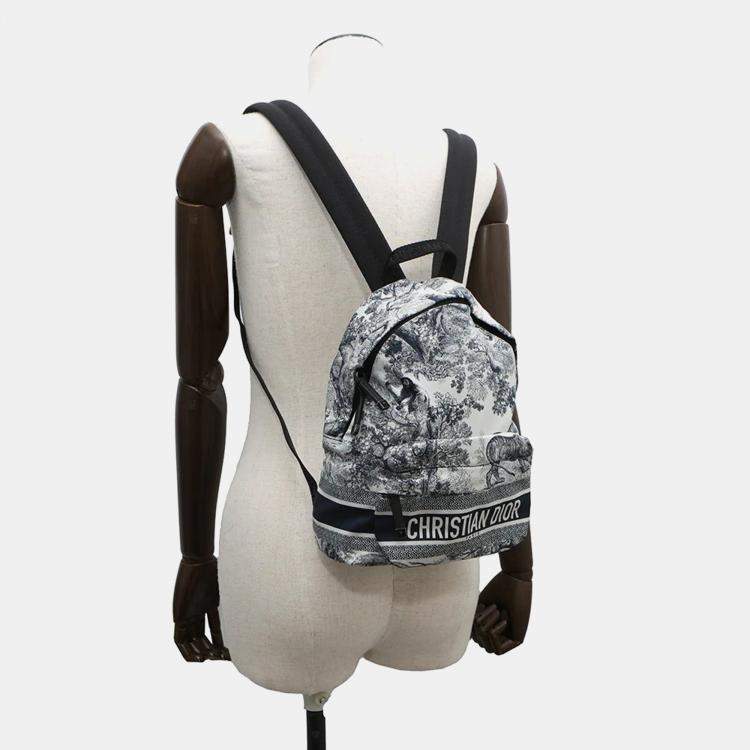 Pre Owned Dior Dior Travel Small White/Navy Nylon Backpack