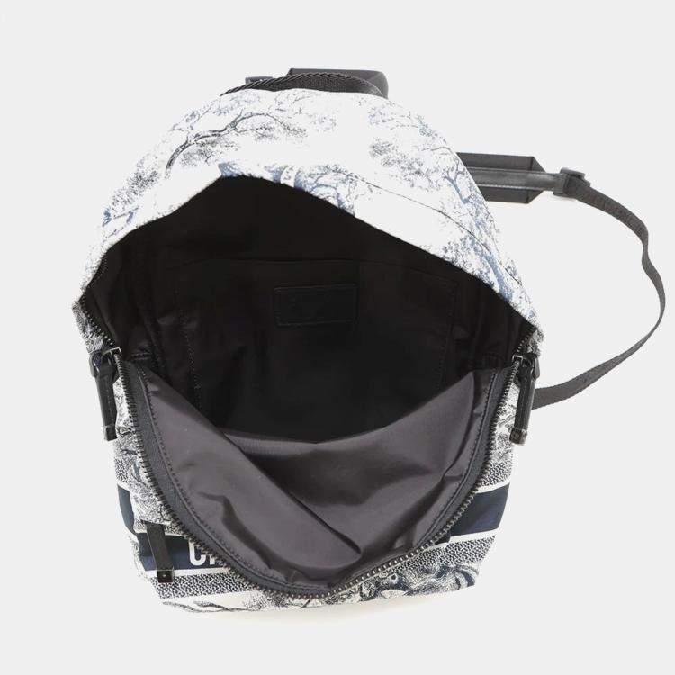 Pre Owned Dior Dior Travel Small White/Navy Nylon Backpack