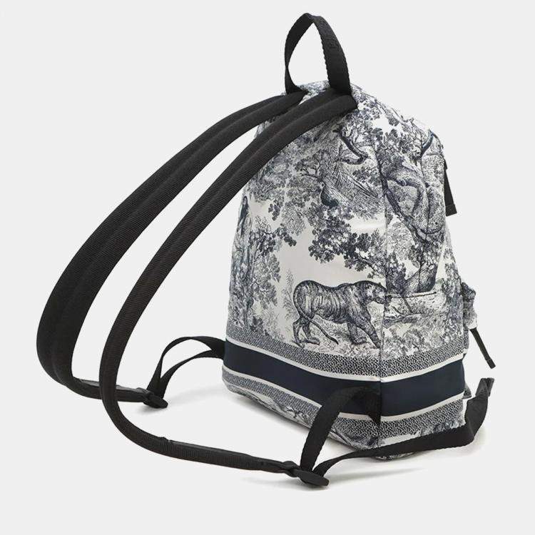 Pre Owned Dior Dior Travel Small White/Navy Nylon Backpack