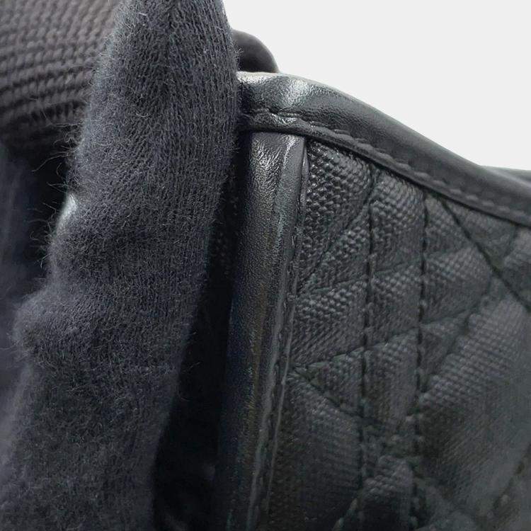 Pre Owned Dior Cannage Messenger Blackm1022Ppcd Coating Canvas