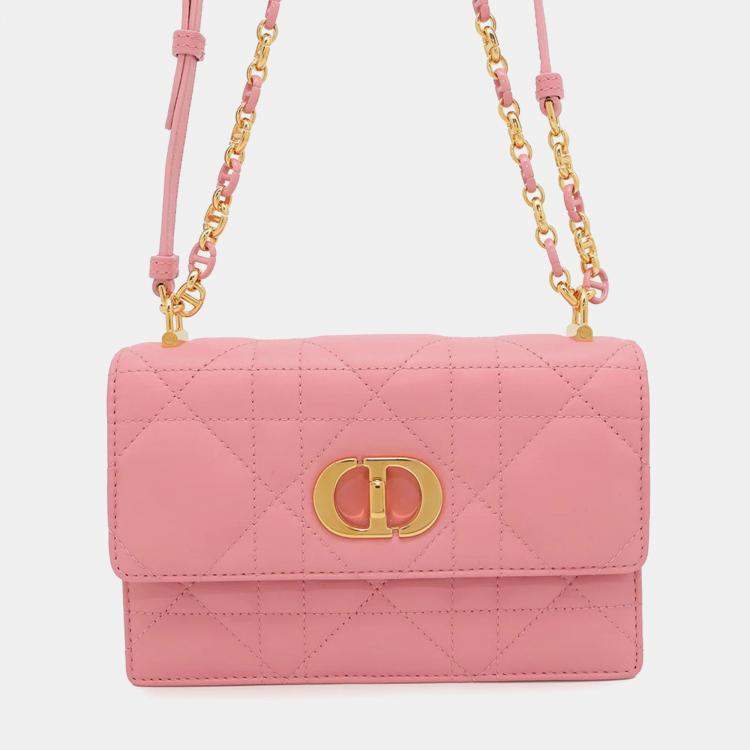 Pre Owned Dior Miss Caro Pink Leather Chain Shoulder Bag