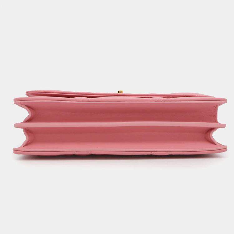 Pre Owned Dior Miss Caro Pink Leather Chain Shoulder Bag