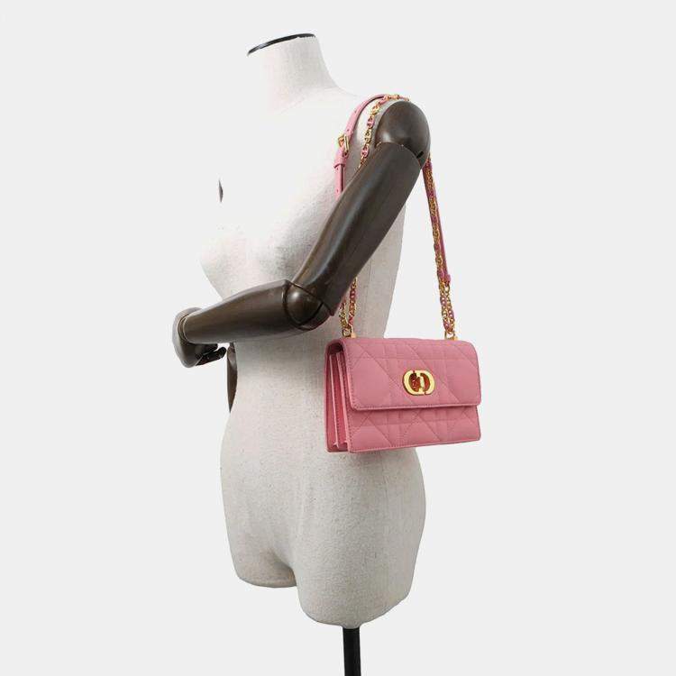 Pre Owned Dior Miss Caro Pink Leather Chain Shoulder Bag