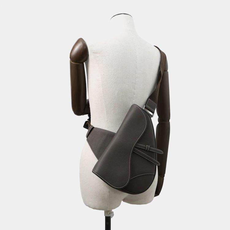 Pre Owned Dior Saddle Bag Dark Brown1Adpo093Ykk Leather