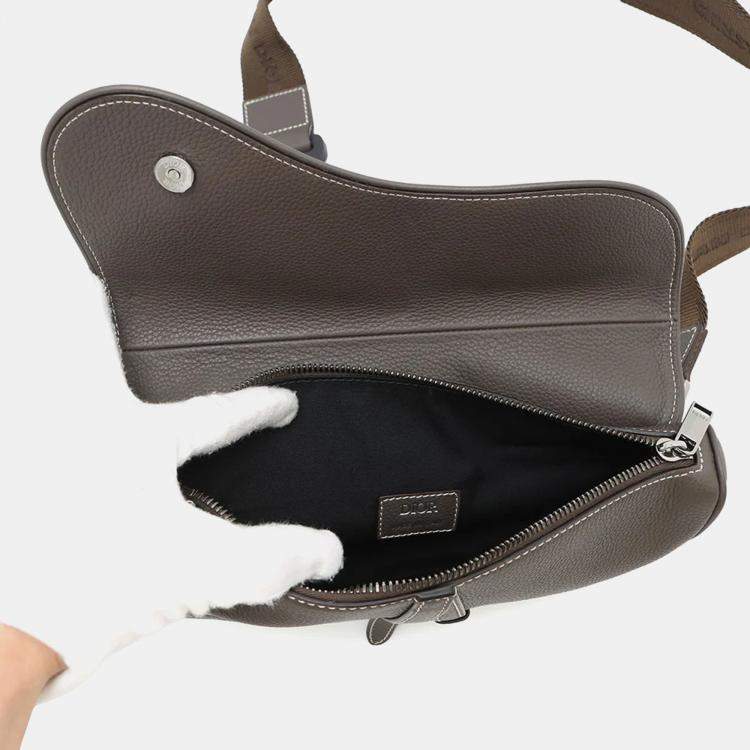 Pre Owned Dior Saddle Bag Dark Brown1Adpo093Ykk Leather