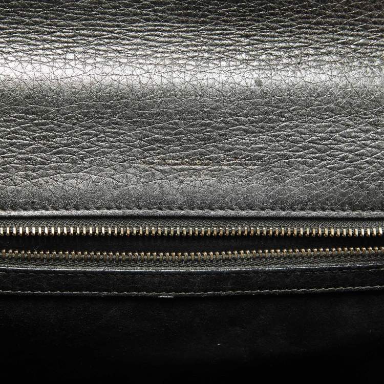 Pre Owned Dior Metallic Grey Leather Medium Diorama Flap Bag