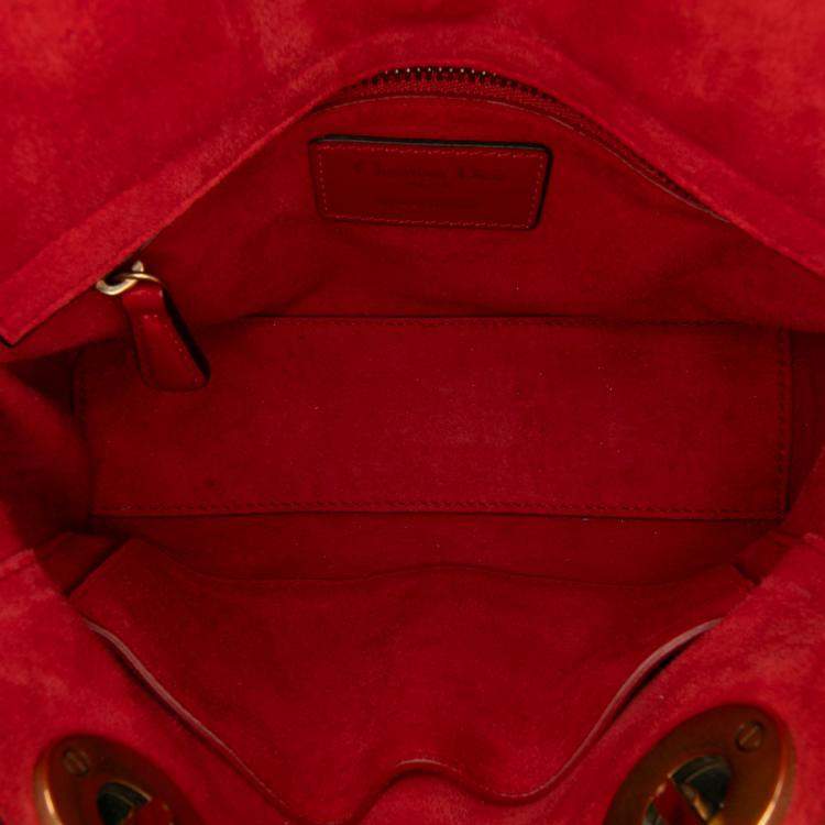 Pre Owned Dior Red Small Calfskin Cannage My ABCDior Lady Dior