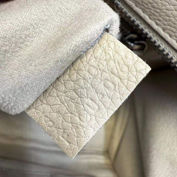 Pre Owned Celine Beige Leather Micro Luggage Tote Bag