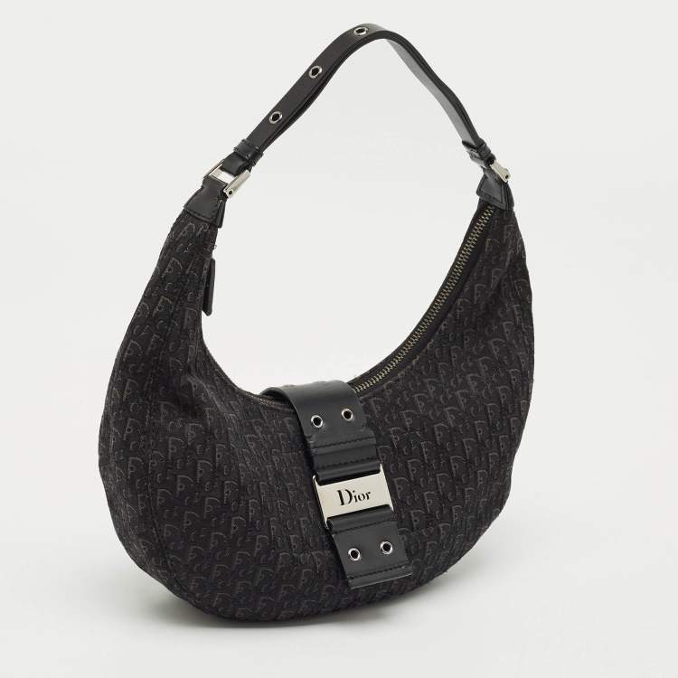 Pre Owned Dior Black Diorissimo Canvas Street Chic Hobo
