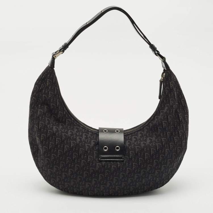 Pre Owned Dior Black Diorissimo Canvas Street Chic Hobo