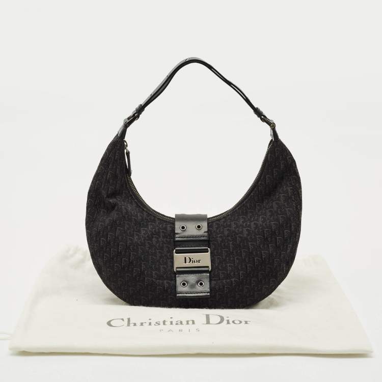 Pre Owned Dior Black Diorissimo Canvas Street Chic Hobo
