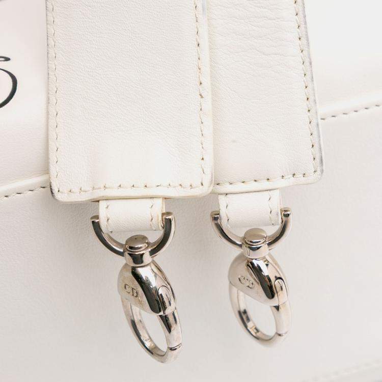 Pre Owned Dior White Medium Lambskin Paradise Lady Dior