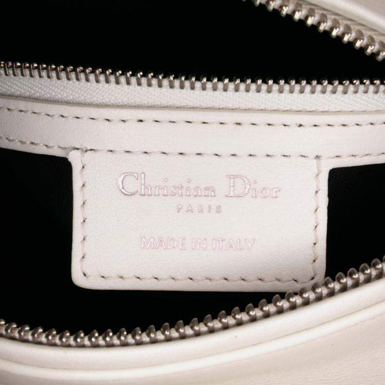 Pre Owned Dior White Medium Lambskin Paradise Lady Dior