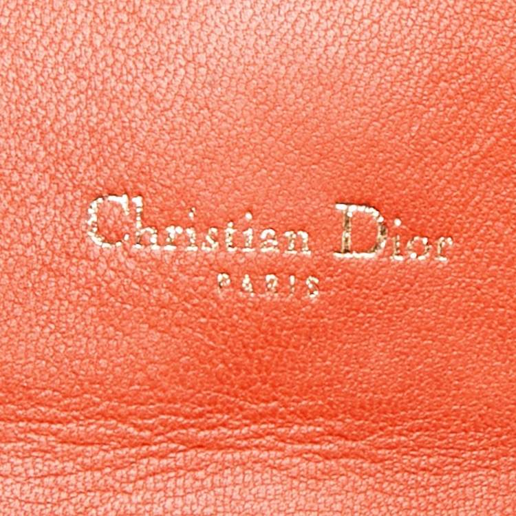 Pre Owned Dior Orange Cannage Leather Small Miss Dior Flap Bag