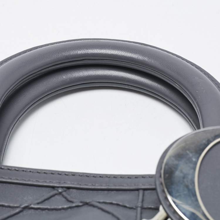 Pre Owned Dior Grey Cannage Leather Granville Tote 