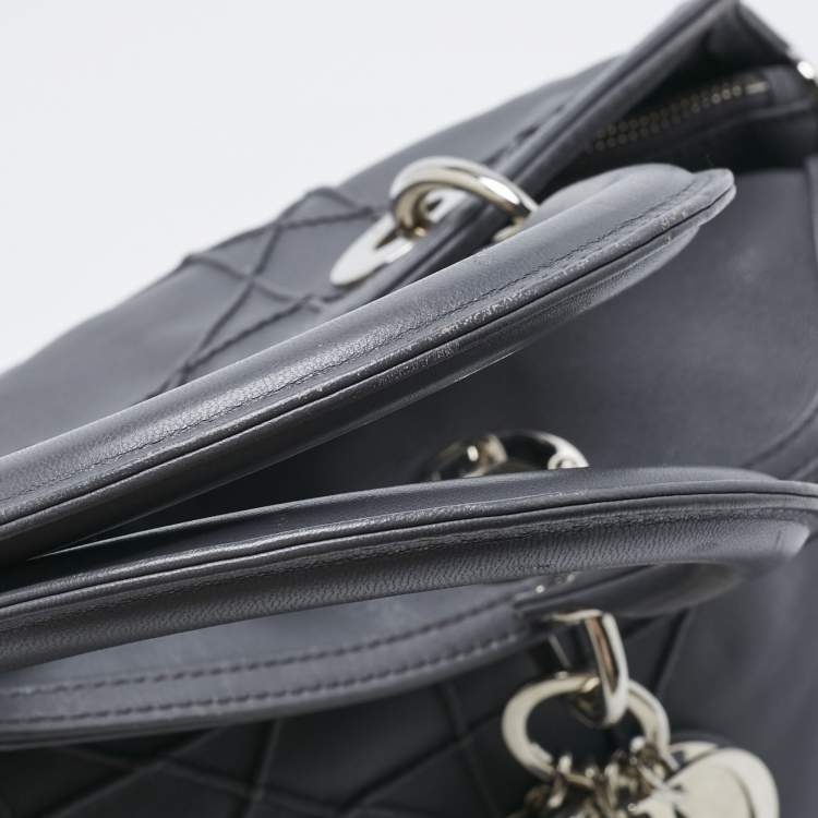 Pre Owned Dior Grey Cannage Leather Granville Tote 