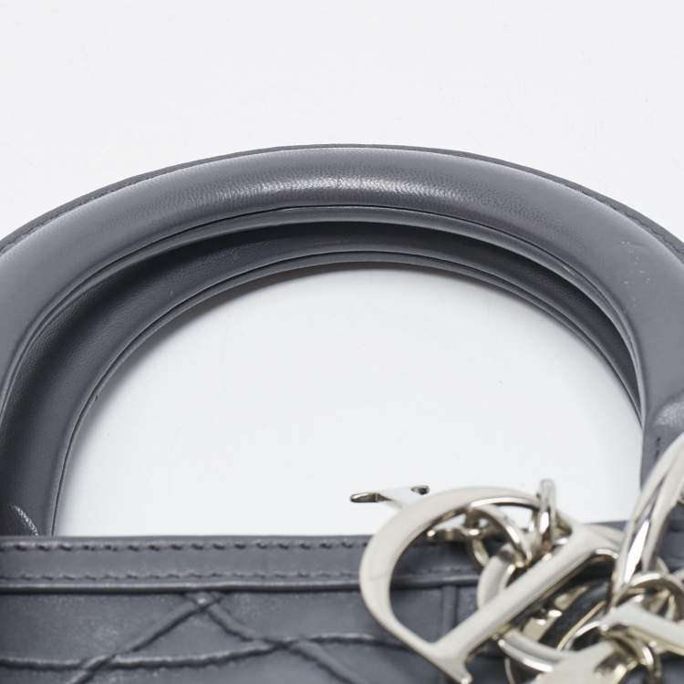 Pre Owned Dior Grey Cannage Leather Granville Tote 