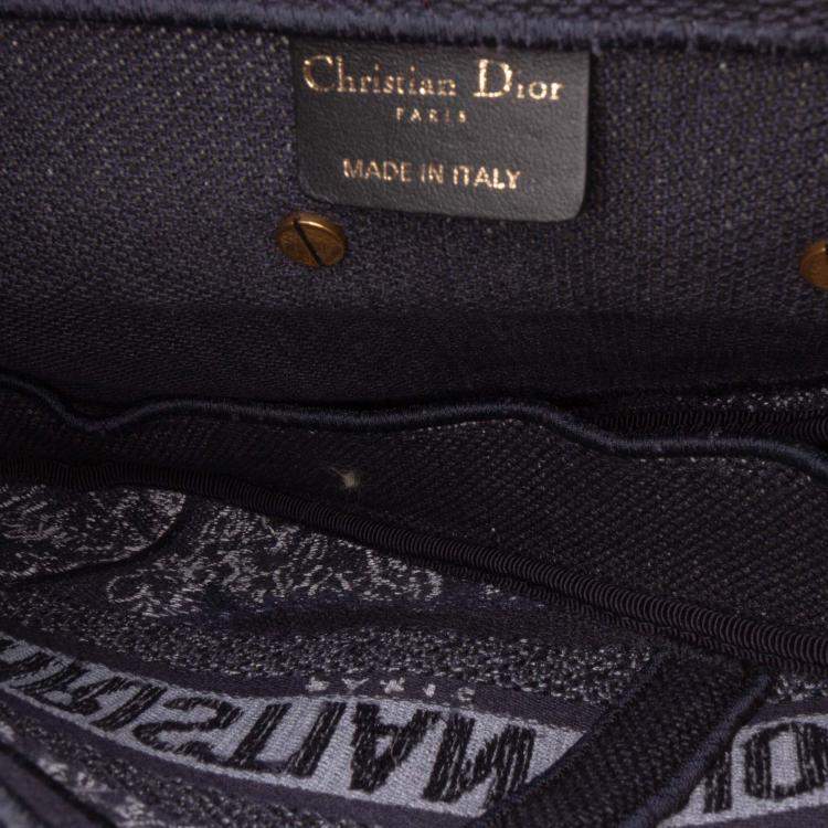 Pre Owned Dior Black Canvas Embroidered Tie Dye Saddle Bag