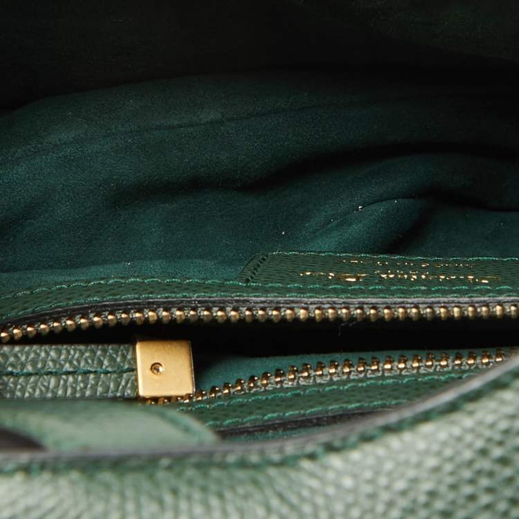 Pre Owned Dior Green Leather Saddle Bag