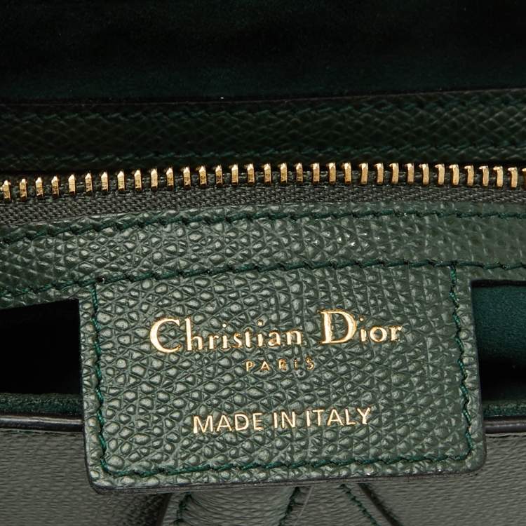 Pre Owned Dior Green Leather Saddle Bag