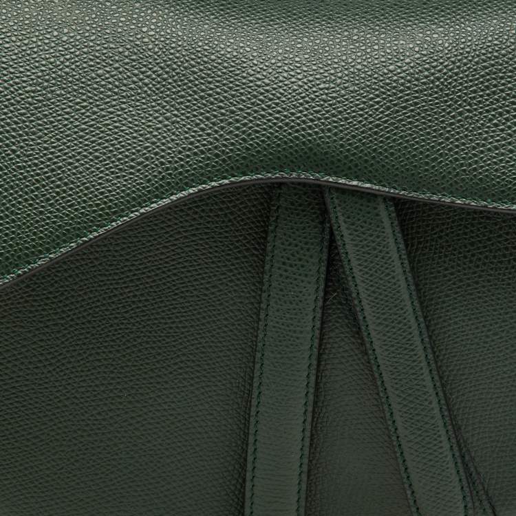 Pre Owned Dior Green Leather Saddle Bag