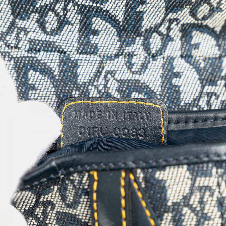Pre Owned Dior Navy Blue Diorissimo Canvas Saddle Bag