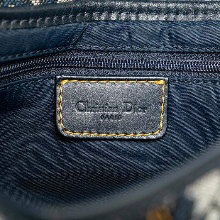 Pre Owned Dior Navy Blue Diorissimo Canvas Saddle Bag