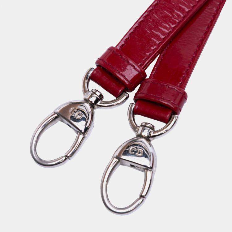 Pre Owned Dior Red Mini Patent Cannage Lady Dior
