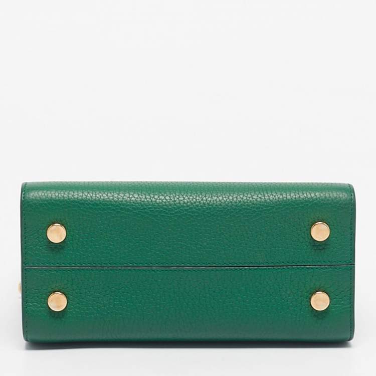 Pre Owned Dior Green Leather Small Diorever Top Handle Bag
