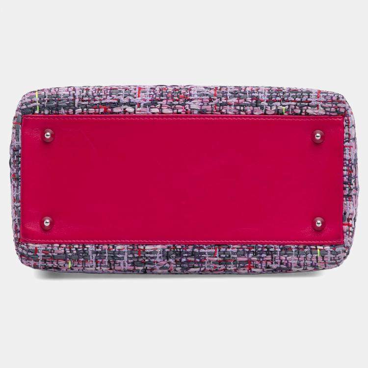 Pre Owned Dior Pink Medium Tweed Lady Dior