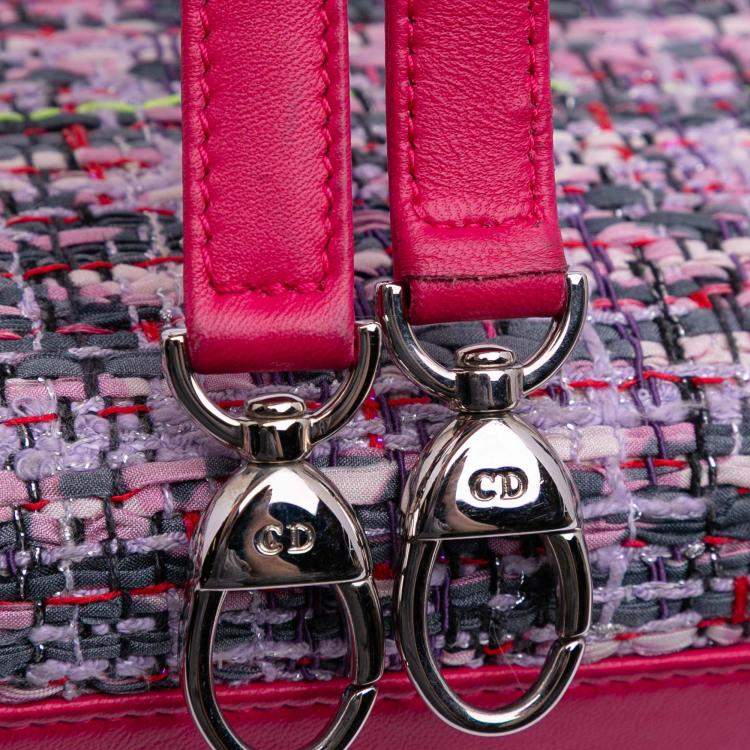 Pre Owned Dior Pink Medium Tweed Lady Dior