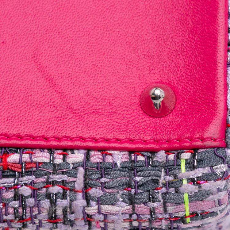 Pre Owned Dior Pink Medium Tweed Lady Dior