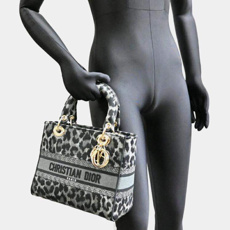 Pre Owned Dior Lady Dior Muticolor Canvas Tote Bag