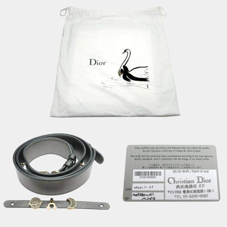 Pre Owned Dior Lady Dior Silver Calfskin Shoulder Bag