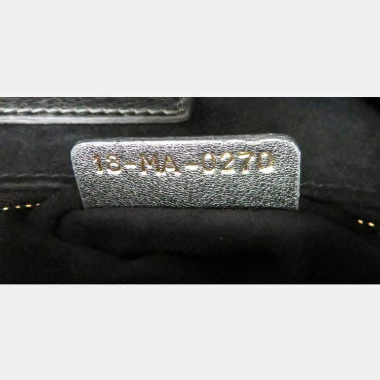 Pre Owned Dior Lady Dior Silver Calfskin Shoulder Bag