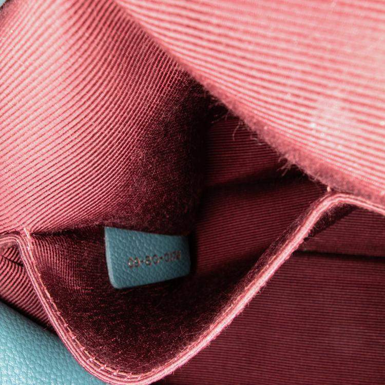 Pre Owned Dior Blue Medium Grained Calfskin Diorama Satchel